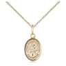 14kt Gold Filled St. Gabriel Possenti patron saint medal necklace with 18 inch curb chain by Bliss Manufacturing