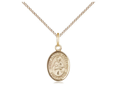 14kt Gold Filled St. Gabriel Possenti patron saint medal necklace with 18 inch curb chain by Bliss Manufacturing