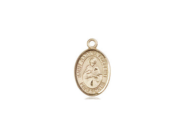 14kt Solid Gold Small St. Gabriel Possenti Medal Pendant 1/2 x 1/4 inches by Bliss Manufacturing