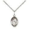 Sterling silver St. Susanna patron saint medal necklace 1/2 x 1/4 inch with 18 inch curb chain handcrafted by Bliss USA