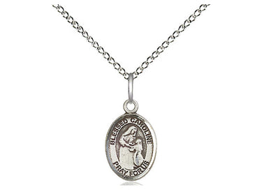 Sterling Silver Blessed Caroline Gerhardinger Medal Necklace 1/2 x 1/4 inch with 18 inch Chain by Bliss