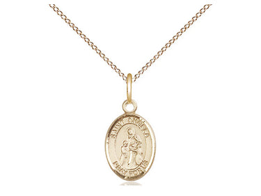 Small 14kt Gold Filled St. Angela Merici Patron Saint Medal Necklace 1/2 x 1/4 with 18 Inch Chain by Bliss