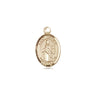 14kt Solid Gold St. Walter of Pontoise Small Catholic Medal Pendant 1/2 x 1/4 inch by Bliss Manufacturing