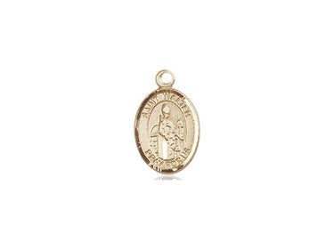14kt Solid Gold St. Walter of Pontoise Small Catholic Medal Pendant 1/2 x 1/4 inch by Bliss Manufacturing