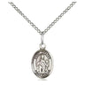Small Sterling Silver St. Walter of Pontoise Patron Saint Medal Necklace 1/2 x 1/4 inch 18 inch chain Bliss USA
