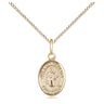 Small Gold Filled Our Lady of Mercy medal necklace 1/2 x 1/4 inch pendant 18 inch chain USA made by Bliss