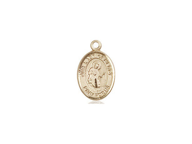 14kt Solid Gold Small Our Lady of Mercy Catholic Medal Pendant 1/2 x 1/4 inches Handmade by Bliss