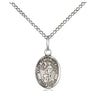 Small sterling silver St. Peter Nolasco medal necklace 1/2 x 1/4 inch with 18 inch chain by Bliss