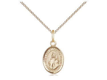 14kt Gold Filled Our Lady of Consolation Medal Necklace small half inch pendant 18 inch chain Bliss