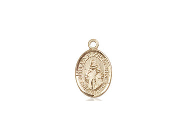 14kt Solid Gold Our Lady of Consolation Medal Pendant half inch small Bliss USA handcrafted