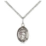 Small Sterling Silver St. Aedan of Ferns Patron Saint Medal Necklace 1/2 x 1/4 with 18 Inch Chain by Bliss