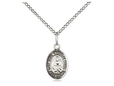 Sterling Silver St. Marie Magdalen Postel Small Medal Necklace 1/2 x 1/4 with 18 Inch Chain Bliss USA