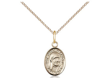 14kt Gold Filled Blessed Teresa of Calcutta Medal Necklace - Small 1/2 x 1/4 inch pendant with 18 inch chain - Bliss