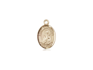 14kt Solid Gold St. Athanasius Patron Saint Medal Pendant 1/2 x 1/4 inch Handcrafted by Bliss