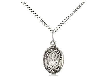 Sterling Silver St. Athanasius Patron Saint Medal Necklace 1/2 x 1/4 inch with 18 inch chain by Bliss