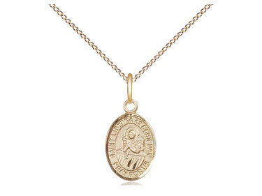 Small 14kt Gold Filled St. Lidwina of Schiedam Patron Saint Medal Necklace 1/2 x 1/4 inch with 18 inch Chain by Bliss