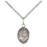 Sterling silver St. Lidwina of Schiedam patron saint medal necklace with 18 inch chain, small size 1/2 x 1/4 inch, handcrafted by Bliss