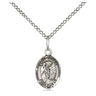 Sterling Silver St. Fiacre Patron Saint Medal Necklace 1/2 inch small pendant 18 inch chain Bliss USA made