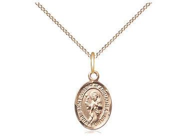14kt Gold Filled St. Joseph of Arimathea patron saint medal necklace, 1/2 x 1/4 inch pendant, 18 inch chain, Bliss Manufacturing USA