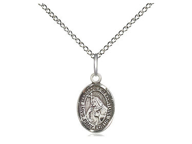 Sterling Silver St. Margaret of Cortona Patron Saint Medal Necklace 1/2 x 1/4 inch on 18 inch chain by Bliss