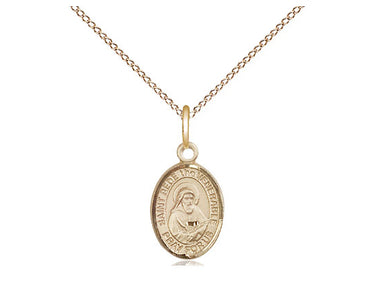 14kt Gold Filled St. Bede the Venerable Small Patron Saint Medal Necklace 1/2 x 1/4 inches on 18 inch Chain by Bliss