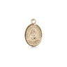 Small 14kt solid gold St. Bede the Venerable Catholic patron saint medal pendant, 1/2 inch by 1/4 inch, handcrafted by Bliss Manufacturing USA