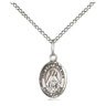 Sterling silver Our Lady of Olives small medal necklace with 1/2 x 1/4 inch pendant on 18 inch chain by Bliss