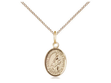 14kt Gold Filled St. Thomas of Villanova Small Medal Necklace 1/2 x 1/4 inches with 18 inch Chain by Bliss