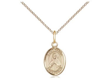 Small 14kt Gold Filled St. Olivia patron saint medal necklace with 18 inch chain by Bliss Manufacturing