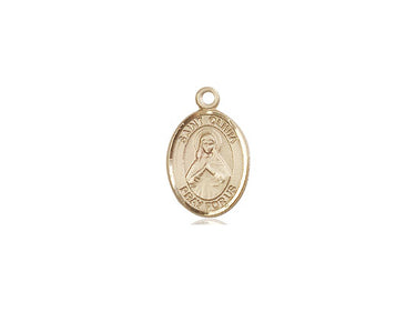 14kt Solid Gold St. Olivia Patron Saint Medal Pendant 1/2 x 1/4 inch handcrafted by Bliss