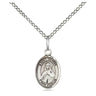 Sterling Silver St. Olivia Patron Saint Medal Necklace 1/2 x 1/4 inch on 18 inch chain by Bliss