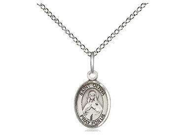 Sterling Silver St. Olivia Patron Saint Medal Necklace 1/2 x 1/4 inch on 18 inch chain by Bliss