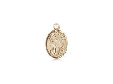 14kt Solid Gold St. Amelia Patron Saint Medal Pendant 1/2 x 1/4 inch by Bliss