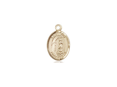 Small 14kt solid gold St. Zoe of Rome patron saint medal pendant by Bliss Manufacturing USA