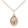 Gold Filled St. Ronan patron saint medal necklace with 18 inch chain, small 1/2 x 1/4 inch pendant, handcrafted by Bliss Manufacturing