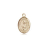 Small 14kt solid gold St. Malachy O'More patron saint medal pendant, 1/2 x 1/4 inch, handcrafted by Bliss Manufacturing USA