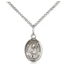 Sterling silver St. Malachy O'More patron saint medal necklace 1/2 x 1/4 inch with 18 inch curb chain handcrafted by Bliss USA