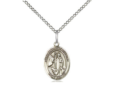 Sterling Silver St. Anthony of Egypt Medal Necklace 1/2 x 1/4 inch on 18 inch chain by Bliss