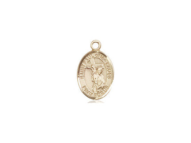 14kt solid gold St. Paul of the Cross patron saint medal pendant, small 1/2 x 1/4 inch, handcrafted by Bliss