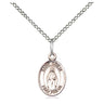 Sterling Silver St. Odilia patron saint medal necklace 1/2 x 1/4 inch with 18 inch chain by Bliss