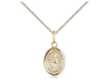 14kt Gold Filled St. Christina the Astonishing Patron Saint Medal Necklace 1/2 x 1/4 inches with 18 inch chain by Bliss