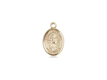 14kt solid gold St. Christina the Astonishing medal pendant, 1/2 x 1/4 inch, handcrafted in USA by Bliss Manufacturing