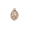 14kt solid gold St. Columbanus medal pendant, 1/2 x 1/4 inch, handcrafted in USA by Bliss Manufacturing
