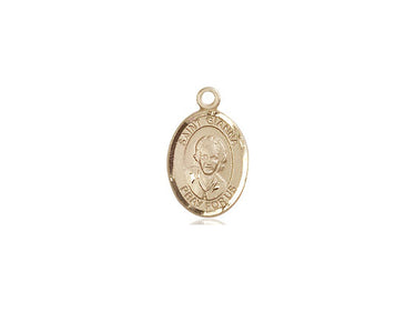 Small 14kt solid gold St. Gianna Molla patron saint medal pendant - 1/2 x 1/4 inches - handcrafted by Bliss