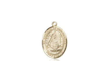14kt Solid Gold St. Edburga of Winchester small patron saint medal pendant by Bliss Manufacturing
