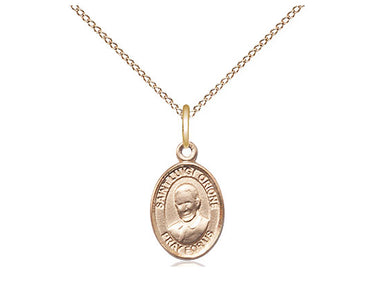 Small 14kt Gold Filled St. Luigi Orione Patron Saint Medal Necklace 1/2 x 1/4 inch with 18 inch Chain by Bliss