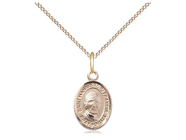14kt gold filled St. Hannibal patron saint medal necklace, 1/2 x 1/4 inch, 18 inch chain, handcrafted by Bliss