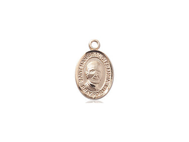 14kt solid gold St. Hannibal patron saint medal pendant, 1/2 x 1/4 inch, handcrafted by Bliss