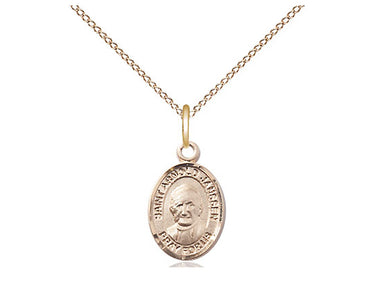 Gold filled St. Arnold Janssen patron saint medal necklace with 18 inch curb chain, handmade by Bliss Manufacturing