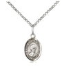 Sterling silver St. Louis de Montfort patron saint medal necklace, 1/2 x 1/4 inch, 18 inch chain, handcrafted by Bliss